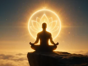 Meditação lotus montanha sozinho transcendente